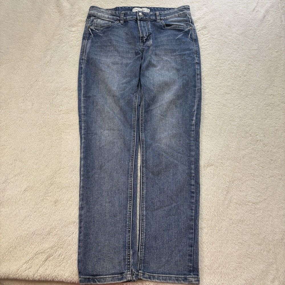 Stitches and Rivets Denim Pre-Faded Jeans Mens 34x30 Straight Leg Slim Stitch's
